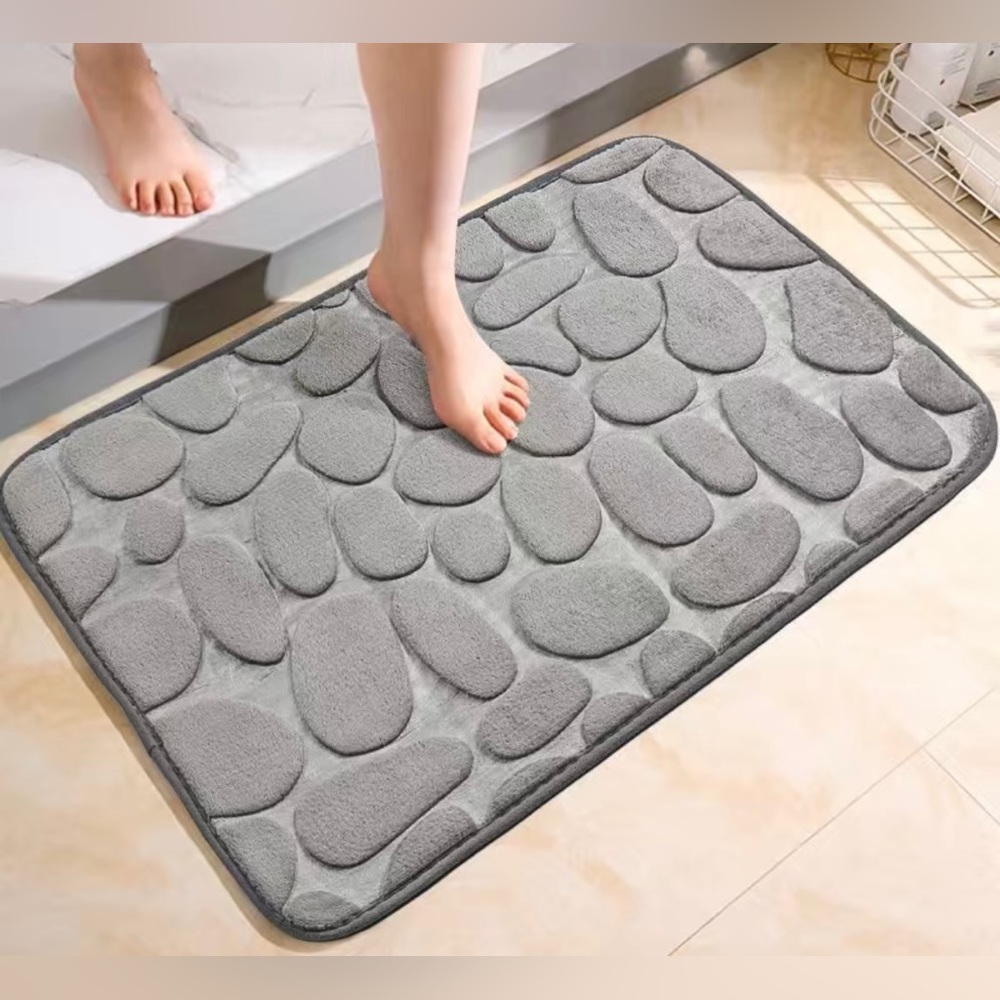 Memory Foam set of Bathmat & U-shaped Toilet mat